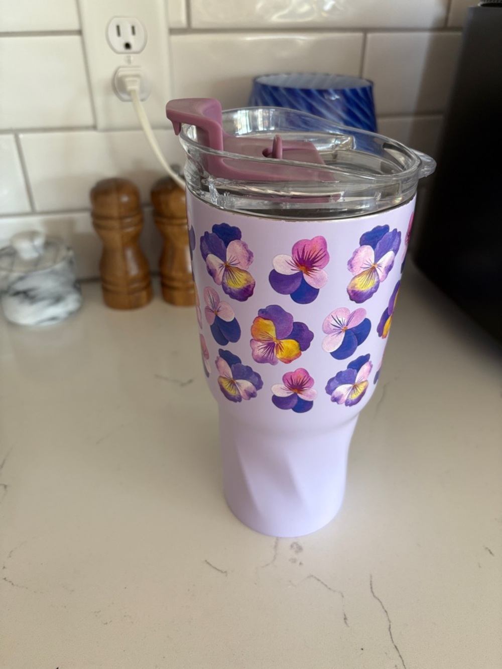 Purple stainless steel Tumbler with lid